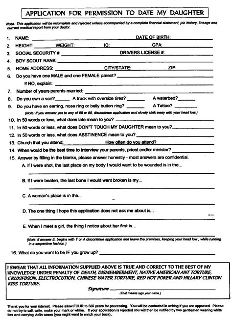 application for dating daughter